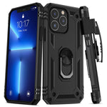 Maxdara Iphone 13 Pro Max Case Iphone 13 Pro Max Belt Clip Case Full Body Case With Ring Kickstand Shockproof Protective Phone Case For Iphone 13 Pro Max 6 7 Inch Black