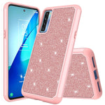 New Designed For Tcl 20S Glitter Case With Tempered Glass Shock Absorption