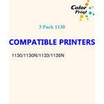3 Pack Colorprint Compatible Toner Cartridge Replacement For Dell 1130 1130N Work With 330 9523 7H53W 2Mmjp 1135N 1133 1135 Printer Black