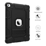 New Ipad Air 2 Case Kickstand Shockproof Triple Layer Rugged Hybrid Shock Resistant Heavy Duty Drop Proof Protective Case Cover For Ipad Air 2 2Nd Genera