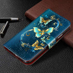 Compatible With Iphone 13 Pro Max Wallet Case Leather Butterfly Design For Women For Girls Protective Leather Case With Kickstand And Card Slots For Iphone 13 Pro Max 6 7 Inches Butterfly Blue