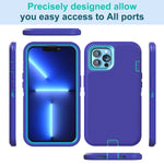 Horigay Designed For Iphone 13 Pro Max Case 6 7 Inchwith 2 Tempered Glass Screen Protector Rugged Heavy Duty Military Grade Cover Drop Proof Shockproof Protection Phone Casepurple Blue