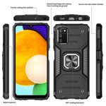 Leyi Compatible With Samsung Galaxy A03S Case Galaxy A03S Case With Tempered Glass Screen Protector 2Pcs Shockproof Military Grade Phone Cover Case With Ring Kickstand For Samsung A03S Black