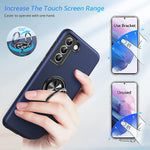 Anqrp Hidden Series Galaxy S21 Plus Case 5G No Fall Off Kickstand 360 Embedded Ring 15Ft Military Grade Shockproof Protective Phone Case Designed For Samsung Galaxy S21 Plus 6 7 Inch 2021 Blue