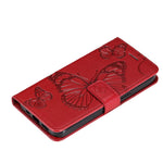 Lemaxelers Galaxy A03 Case Samsung A03 Wallet Case Pu Leather Elegant Embossed Magnetic Cover With Flip Kickstand Card Holder Cover For Samsung Galaxy A03 Big Butterfly Red Kt
