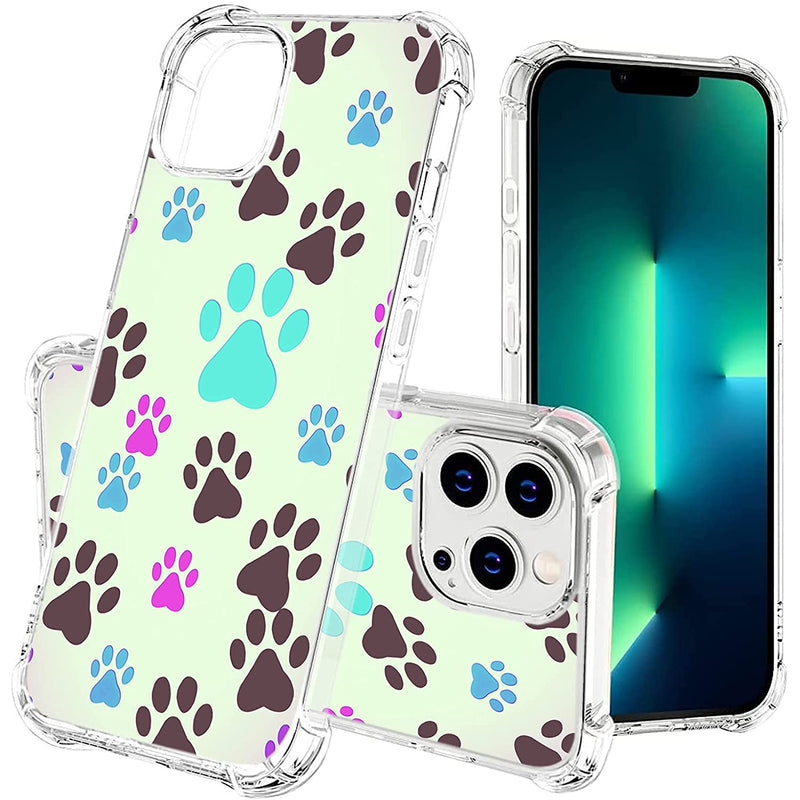 Ecute Clear Slim Protection Air Armor Designed Case Cover Compatible With Iphone 13 Pro Max 6 7Inch 2021 Released Not For Iphone 13 Mini 13 13 Pro Dog Paw Prints Pet Lovers