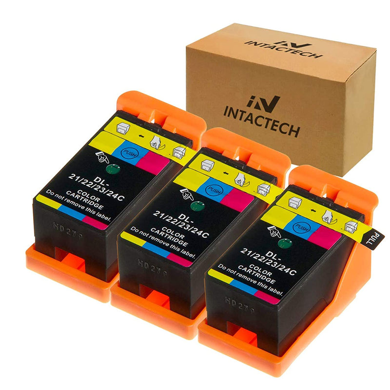 Intactech 3 Color Pack Replacement For Dell V515W V715W V313W Ink Cartridges Compatible With Dell Series 21 22 23 24 Work For Dell V313 V313W V515W V715W
