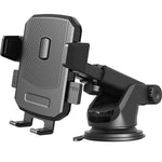 Salex Universal Phone Holder For Car Dashboard Windshield Air Vent Desk Black Adjustable Cell Phone Clamp Mount With Clip And Suction Cup Rotatable Mobile Bracket For Gadgets Smartphones Gps