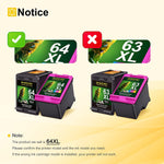 Ink Cartridge Replacement For Hp 64Xl 64 Xl For Envy Photo 7858 7855 7155 6255 6252 7120 6232 7158 7164 Envy 5542 Printer 1 Black 1 Tri Color