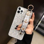 Guppy Compatible With Iphone 12 Pro Max Bling Lattice Case Luxury Glitter Sparkle Grid Sequin Kickstand Bracket Soft Protective Bumper Case For Woman Girls 6 7 Inch Silver Ql2929 I12Pm 1
