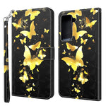 Cotdinfor Compatible With Samsung Galaxy S21 Wallet Case Leather Flip Case Slim 3D Painted Design With Card Slot Holder And Stand Compatible With Samsung Galaxy S21 S30 Pu Golden Butterfly
