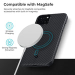 Pitaka Magnetic Case Compatible With Iphone 13 6 1 Inch Magez Case 2 100 Aramid Fiber Slim Fit Phone Cover 3D Grip Touch Black Greytwill
