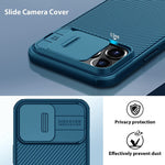 Nillkin Camshield Pro Compatible With Iphone 13 Pro Case With Slide Camera Cover Protection Hard Pc Back And Soft Silicone Edge Design For Iphone 13 Pro 5G Phone Case Blue