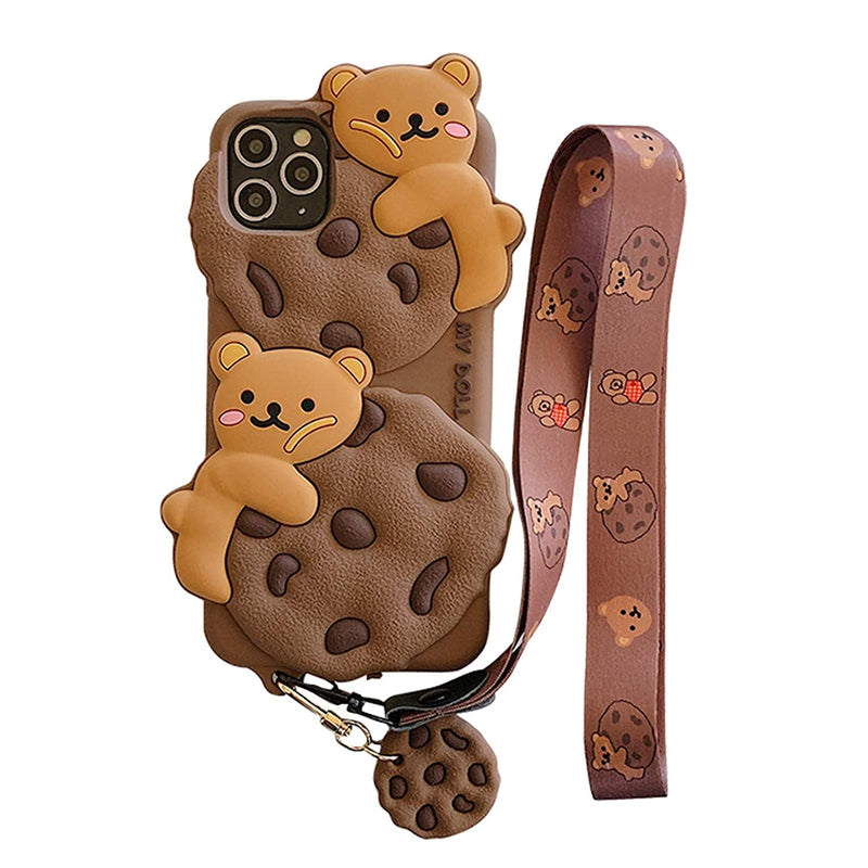 Sgvahy Creative Case Compatible With Iphone 13 Pro Max Fun Unique 3D Cartoon Bear Cookies Shape Case Soft Silicone Bumper Shockproof Protective Case Bear Cookie Iphone 13 Pro Max