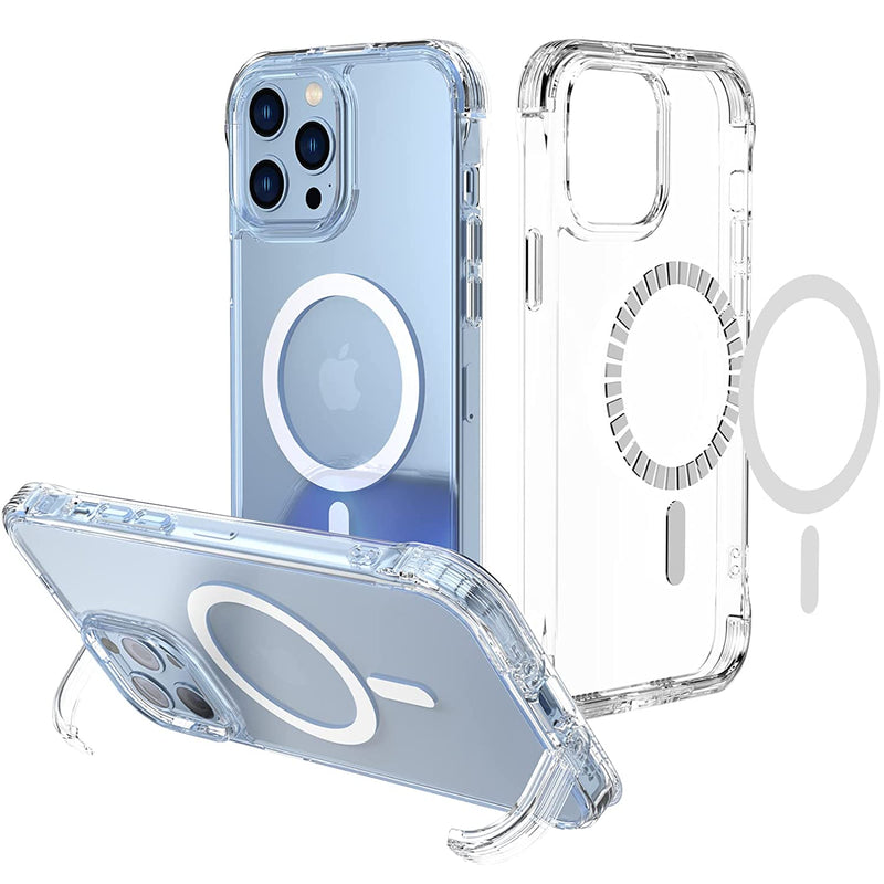 Magnetic Clear For Iphone 13 Pro Case Iphone 13 Pro Case With Stand Not Yellowing Military Grade Drop Protection Shockproof Protective Iphone
