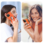 Caka For Iphone 13 Pro Max Case Case For Iphone 13 Pro Max Kickstand Case With Built In 360 Rotate Ring Stand Magnetic Cover Heavy Duty Protective Case For Iphone 13 Pro Max 6 7 Orange