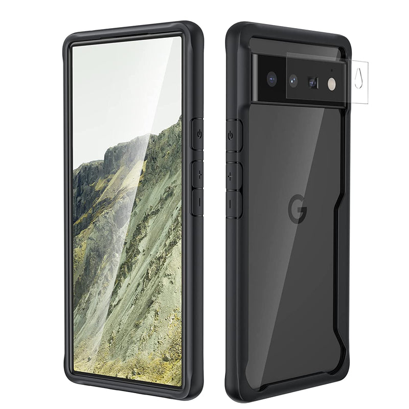 Oretech Designed For Google Pixel 6 Pro Case With2 X Camera Lens Protectoranti Yellowing For Google Pixel 6 Pro Shockproof Bumper Hard Pc Back Clear Cover Case For Google Pixel 6 Pro Case Black