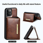 Libeagle Compatible With Iphone 13 Pro Max Case With Magnetic Detachable Leather Wallet 5 Credit Card Holdersupport Magsafe Chargerstand Functional Feature Phone Cover Men 6 7 Inch 2021 Brown