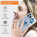 Lsl Compatible With Iphone 13 Pro Max Case Clear Butterfly Pattern Print Design Phone Case For Women Girly Aesthetic Fashion Plating Edge Shockproof Protective Cover For Iphone 13 Pro Max 6 7 2021