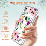 Giika Iphone Se 2020 Case Iphone 8 Case Iphone 7 Case With Screen Protector Clear Protective Case Floral Girls Women Hard Pc Case With Tpu Bumper Cover Phone Case For Iphone 8 Small Flowers
