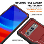 Duopal Google Pixel 6 Pro Case Military Grade Protection Shockproof Case Built In Kickstand Compatible With Google 6 Pro Phone 6 71 Inch Red