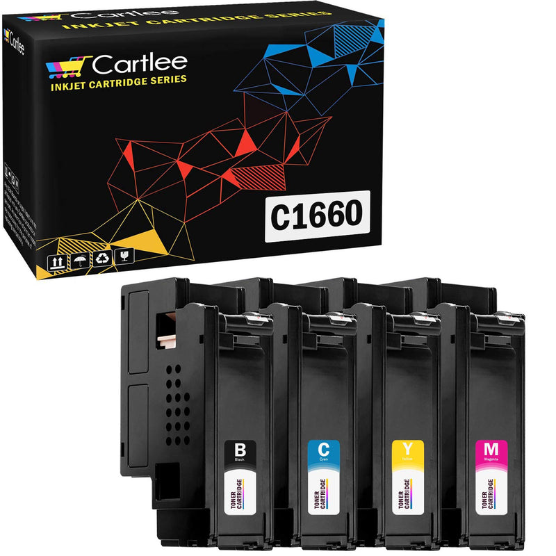 Set Of 4 Compatible High Yield Laser Toner Cartridges Replacement For Dell C1660 C1660W C1660Cnw 1660 1660W 1660Cnw 4G9Hp Printers 1 Black 1 Cyan 1 Mage