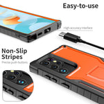 Exoguard For Samsung Galaxy S22 Ultra Case Rubber Shockproof Heavy Duty Case Built In Kickstand Orange