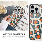 Miotany Phone Compatible With Iphone 13 Pro Max Case For Orange Leopard Print Pattern Anti Scratch And Anti Drop Cover For Iphone 13 Pro Max 6 7 Inch