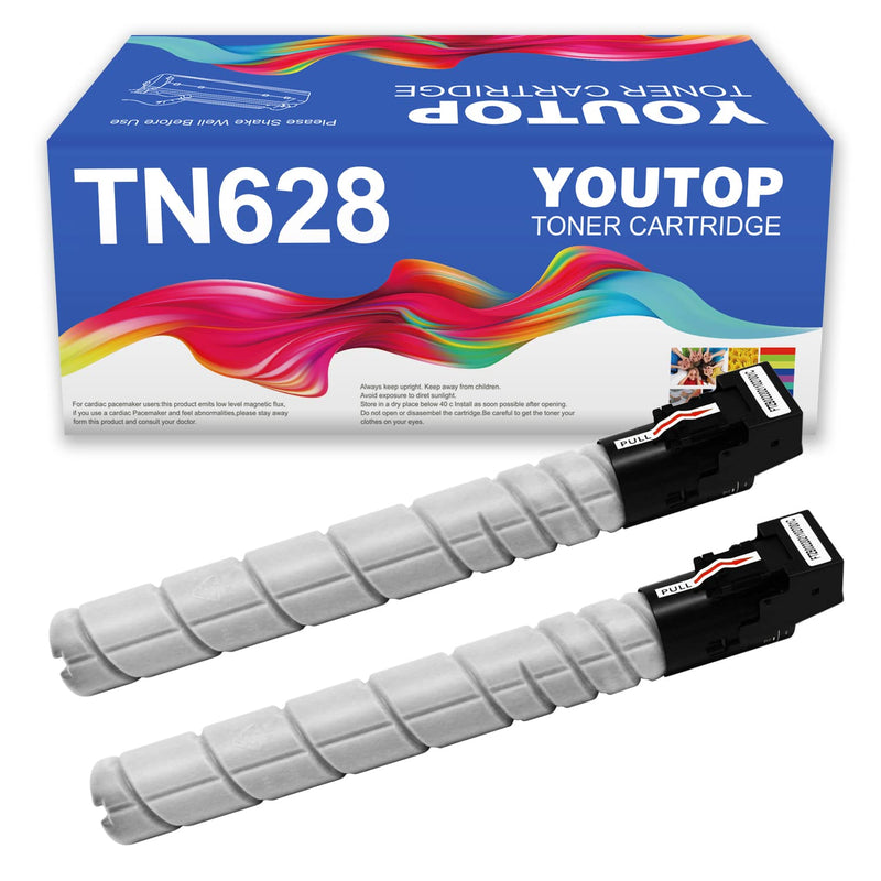 2 Pack Tn628 Ac79030 Black Toner Cartridge Replacements For Konica Minolta Bizhub 450I 550I And 650I Series Printers 2400 Pages