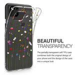 Kwmobile Clear Case Compatible With Google Pixel 4A Phone Case Soft Tpu Cover Wildflower Vines Multicolor Transparent