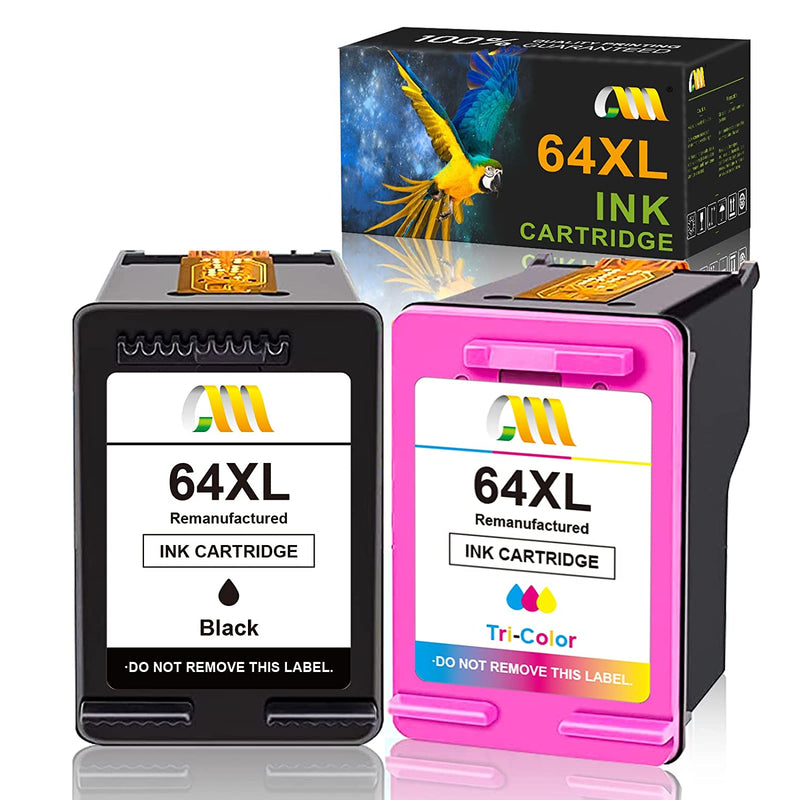 Ink Cartridge Replacement For Hp 64 Xl 64Xl For Envy Photo 7855 7858 7155 7164 6255 6252 7120 6232 7158 Envy 5542 Tango Serie Printer Black Tri Color 2 P