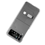 Ixbbox For Samsung Galaxy Z Flip 3 5G Case Folding Support Frame Design Durable Hard Pc Gray