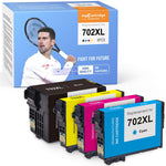 Ink Cartridge Replacement For Epson 702Xl 702 Xl T702Xl For Workforce Pro Wf 3720 Wf 3730 Wf 3733 Printer Black Cyan Magenta Yellow 4 Pack