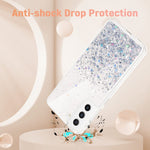 Caka Samsung Galaxy S21 Fe Glitter Clear Crystal Sparkle Bling Case For Girls Women Anti Yellowing Soft Tpu Hard Pc Slim Protective Phone Case Cover For Samsung Galaxy S21 Fe 5G Clear