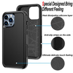Hontech Protective Case For Iphone 13 Pro Max Heavy Duty Full Body Protection Military Grade Shockproof Dust Proof Rugged Phone Bumper Case Cover 6 7 Inch Black