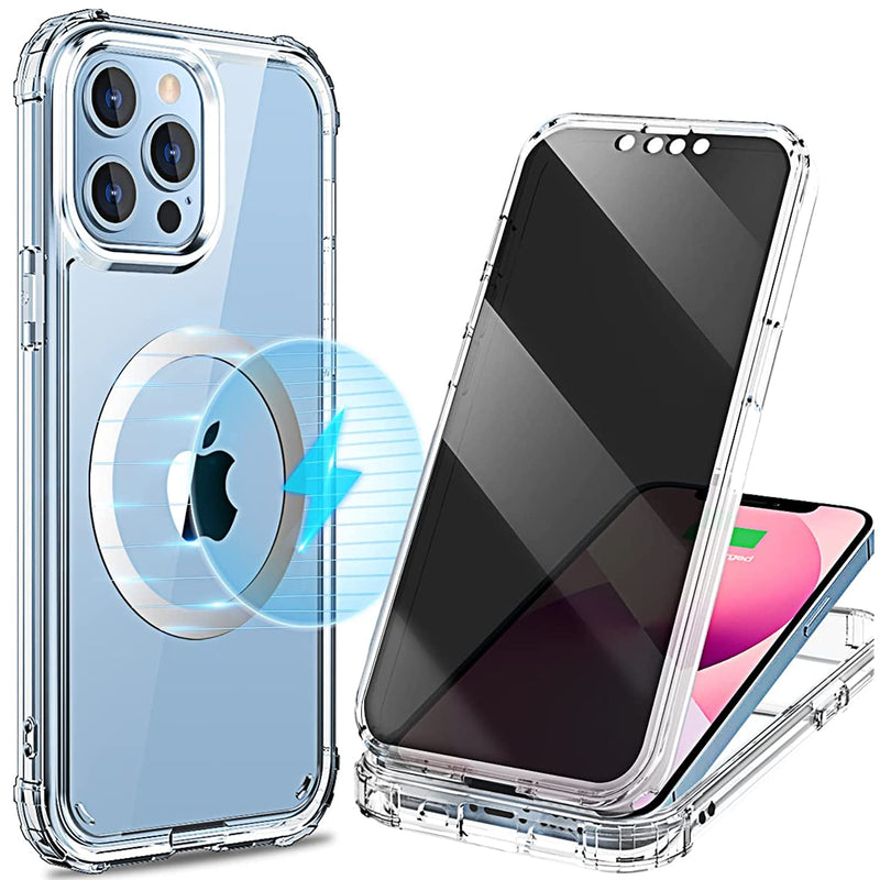 Magnetic Case Compatible With Iphone 12 Pro Max Built In Anti Peep Screen Protector100 Screen Sensitivitymilitary Grade Pass 21 Ft Drop Testsupport All Magsafe Accessories Full Protection Case