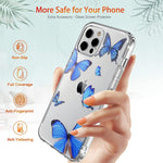 Kilikala Butterfly Iphone 12 Iphone 12 Pro Case Beautiful Blue Butterfly Designs Flexible Tpu Soft Back Clear Cover For Women Girls Iphone 12 Iphone 12 Pro 6 1 Butterfly Case
