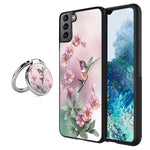 Compatible With Samsung Galaxy S21 Case With Ring Holder Kickstand Hummingbird Design Soft Tpu Hard Pc Shockproof Protective Cover Case For Samsung Galaxy S21For Women Men
