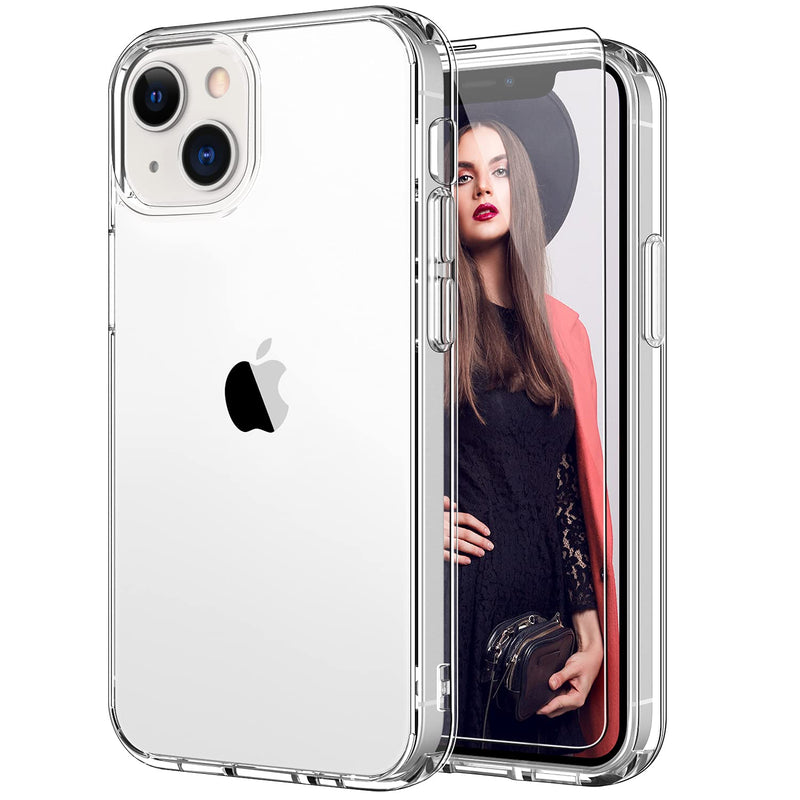 Icedio Iphone 13 Mini Clear Case With Screen Protector Anti Yellowing Transparent Crystal Tpu Cover Military Grade Shockproof Protective Phone Case For Iphone 13 Mini 5 4