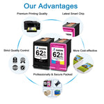 62Xl Ink Cartridge Combo Pack Replacement For Hp 62Xl 62 Xl For Envy 5540 5640 5660 7644 7645 Officejet 5740 8040 Officejet 200 250 Series Printer 1 Black 1 T