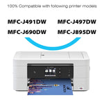 Intactech Compatible Ink Cartridges Replacement For Brother Mfc J491Dw Lc3013 Xl Lc3011 Ink Cartridges 2 Black Bk High Yield Work With Mfc J491Dw Mfc J497Dw Mfc