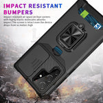 Compatible For Samsung Galaxy S22 Ultra Kickstand Case Heavy Duty Cover With Ring Holder Stand Camera Cover Slot Card Shockproof Rugged Protective S22 Ultra 5G 6 8 Shell For Women Men