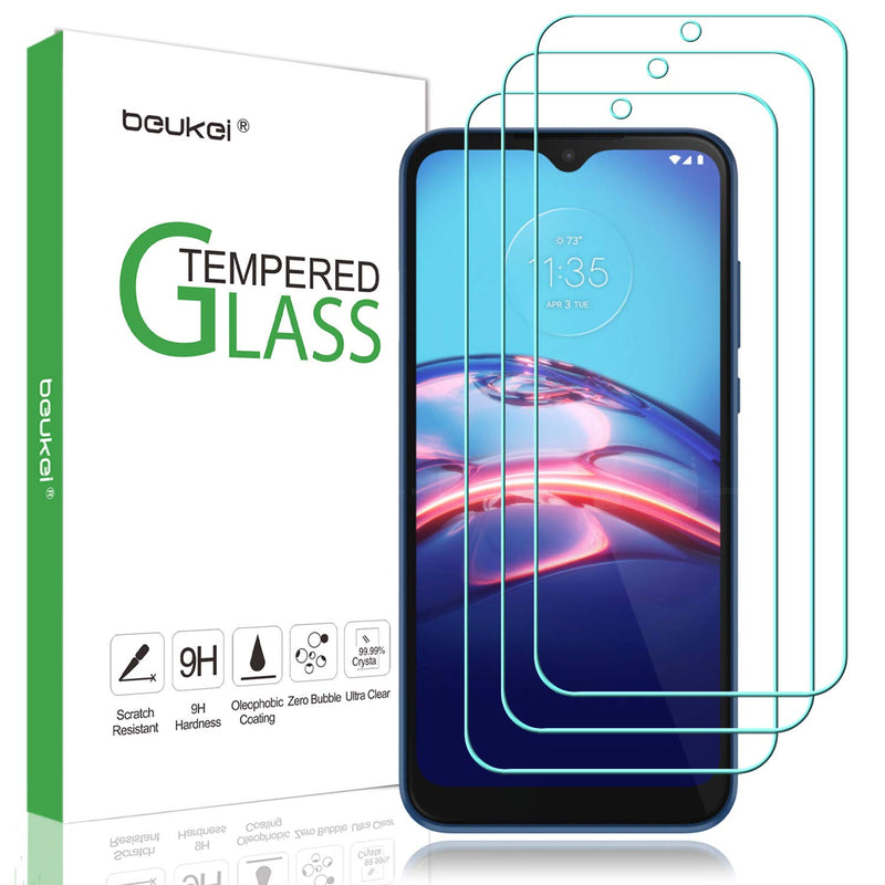 3 Pack Beukei For Compatible Motorola Moto E 2020 Screen Protector Tempered Glass Anti Scratch Bubble Free
