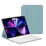 New Ipad Pro 11Inch Keyboard Case 2021 2020 Frameless Cover With Wireless Detachable Bt Keyboard Thin Slim Smart Folio Case Mist Blue