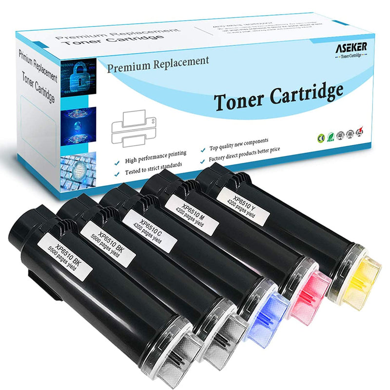 5 Colors Compatible 6510 6515 Toner Cartridge For Xerox Workcentre 6515Dn 6515Dni 6515Dnm 6515N Phaser 6510Dn 6510Dni 6510Dnm 6510N 5500 4300 Pages 106R03480 106R03690 106R03691 106R03692 2Bk