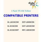 1 Pack Colorprint Compatible Tn 336 Tn336 Yellow Toner Cartridge Tn 336Y Tn336Y Replacement For Mfc L8850Cdw Hl L8350Cdw Hl L8350Cdwt Mfc L8600Cdw Hl L8250Cdn P