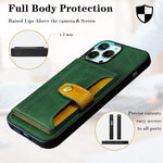 Darelim Wallet Case For Iphone 13 Pro Max Premium Pu Leather Case With Card Holder Kickstand Feature Keep Credit Cards Safe With Magnet Buckle For Iphone 13 Pro Max 6 7 Green