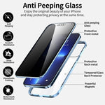 Umtiti Compatible Iphone 13 Pro Max 6 7 Inch Case With Built In Screen Protector Magnetic Clear Double Sided Tempered Glass Anti Spy Anti Peeping Privacy Cover Blue
