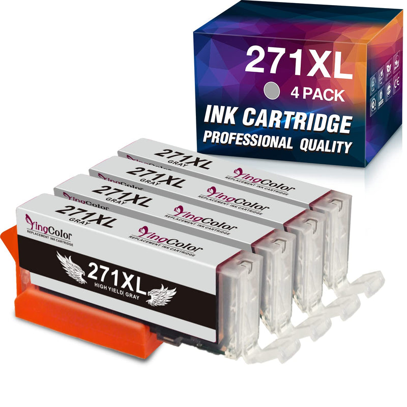 Compatible 271Xl Gray Ink Cartridge Replacement For Canon Canon Cli 271Xl Cli 271 Xl To Use With Pixma Ts9020 Ts8020 Mg7720 Printer Gray 4 Packs