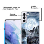 Eouine For Samsung Galaxy S21 5G Case 6 3 Transparent Clear With Pattern Ultra Slim Shockproof Anti Scratch Soft Gel Tpu Silicone Back Cover Bumper Case Skin For Samsung S21 5G Wolf